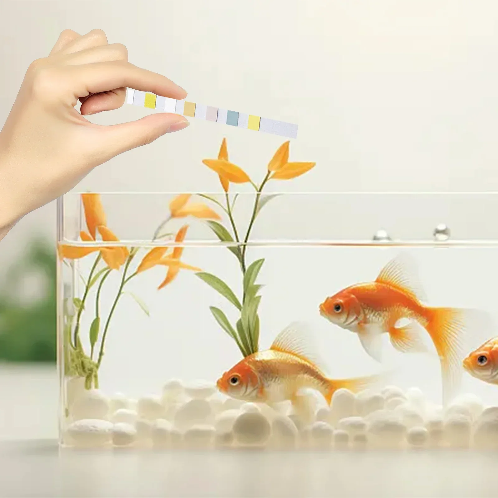 معلمات متعددة شرائط اختبار المياه عدة أحواض السمك المنتجعات الصحية مياه الشرب PH اختبار خزان الأسماك بركة حوض السمك الاستوائية