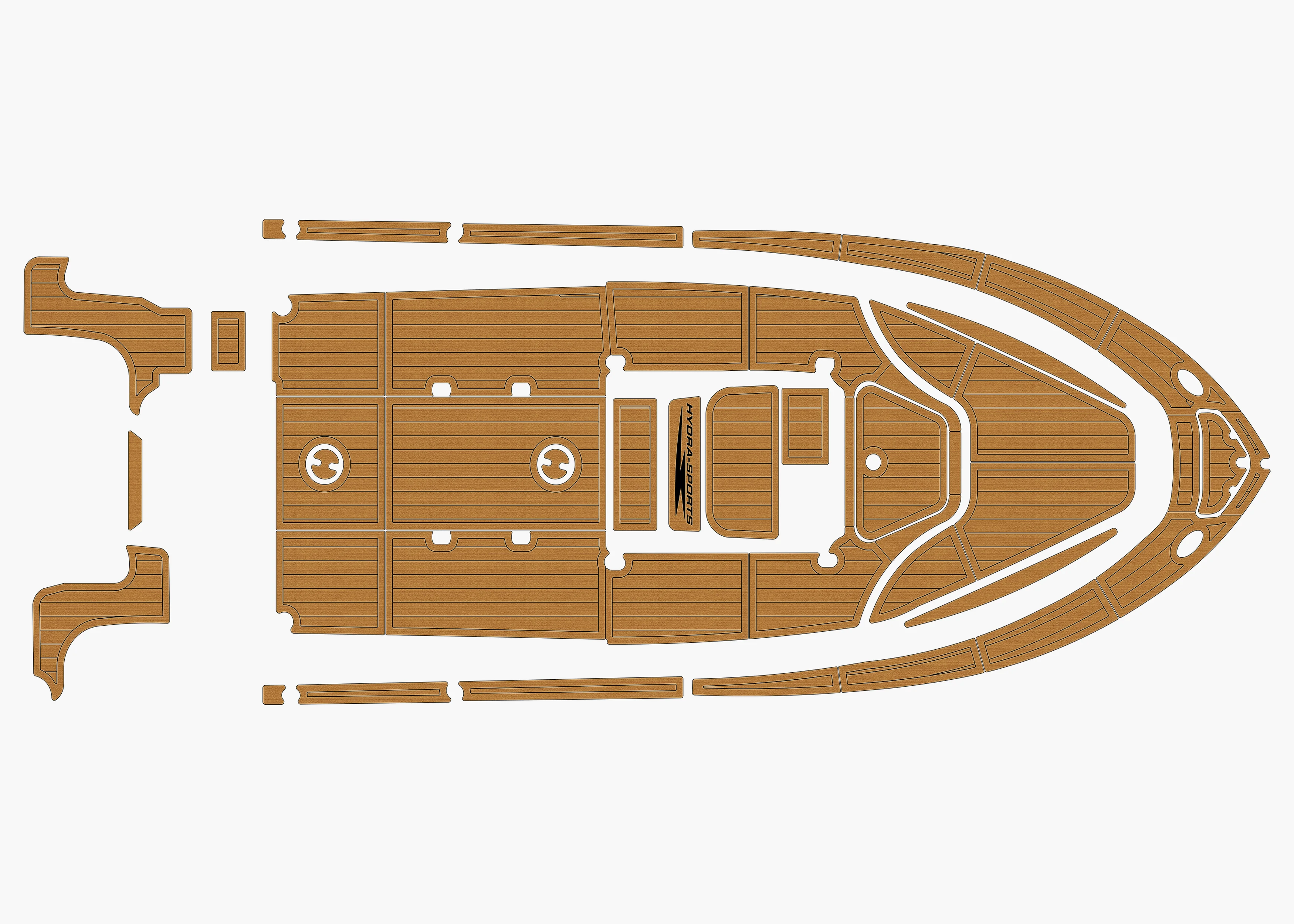 Anti-Skid EVA Faux Teak Self-Adhesive 6mm Boat Decking Pad for 2005 Hydra Sports Vector 24 Yacht Cockpit Durable Marine Flooring