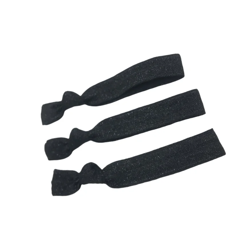 50 Stück/200 Stück glitzernde geknotete Haargummis, Pferdeschwanzhalter, bunt, keine Falten, elastisches Band, Handdreh-Armband, Zubehör – Detail 23