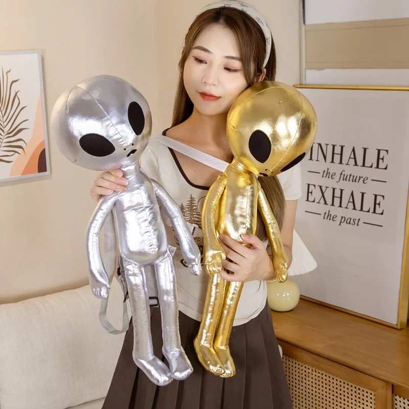 Peluche extraterrestre douce pour enfants, sac à dos extraterrestre en PU, jouet en peluche beurre, cadeau créatif pour enfants, mode, 60cm