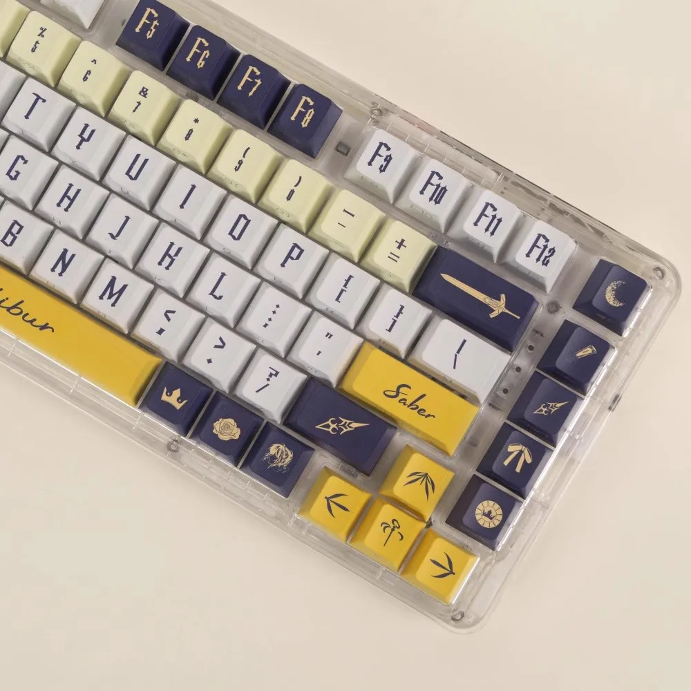 1 Set FGO Altria Pendragon Keycaps PBT Dye Subbed Key Caps Cherry/KCA Profile Anime Game Keycap For MX Switch Keyboard Wooting