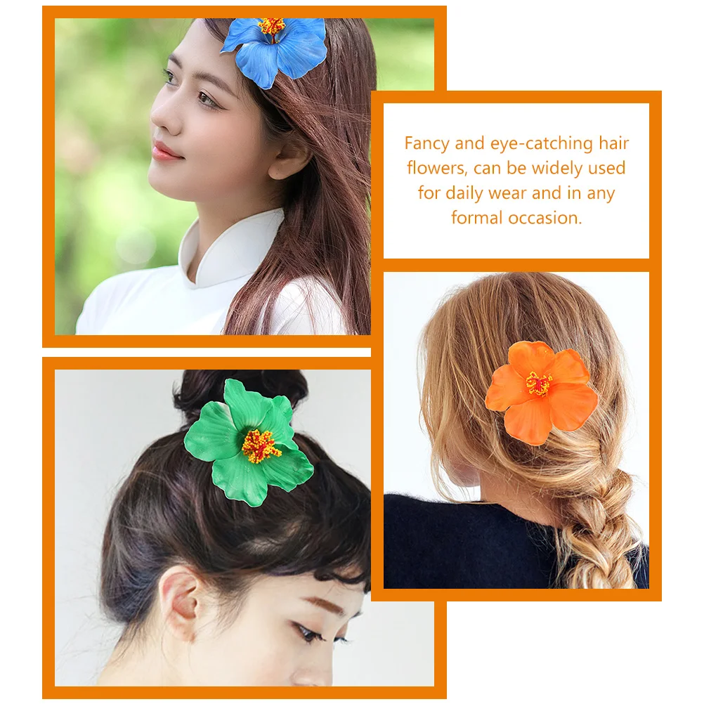 

9pcs Flower Hair Clips for Women Elegant Hairpins Eva Hawaiian Accessories Wedding Party Daily Use Hair Barrettes Girl