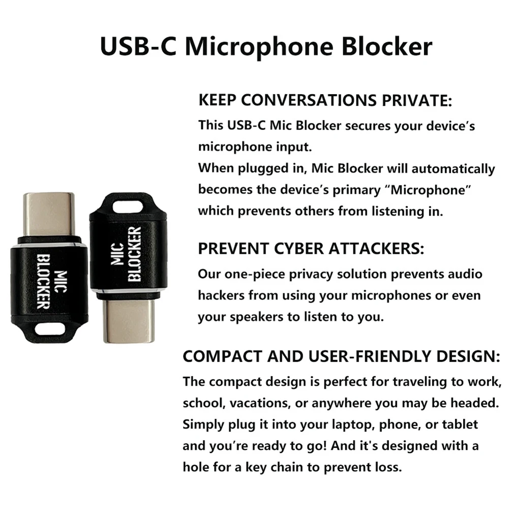 B34B-Mikrofon Lock USB C MIC Blockers Mikrofon Sound Security Guard Für Jede USB C Geräte Laptop Smartphone Tablet