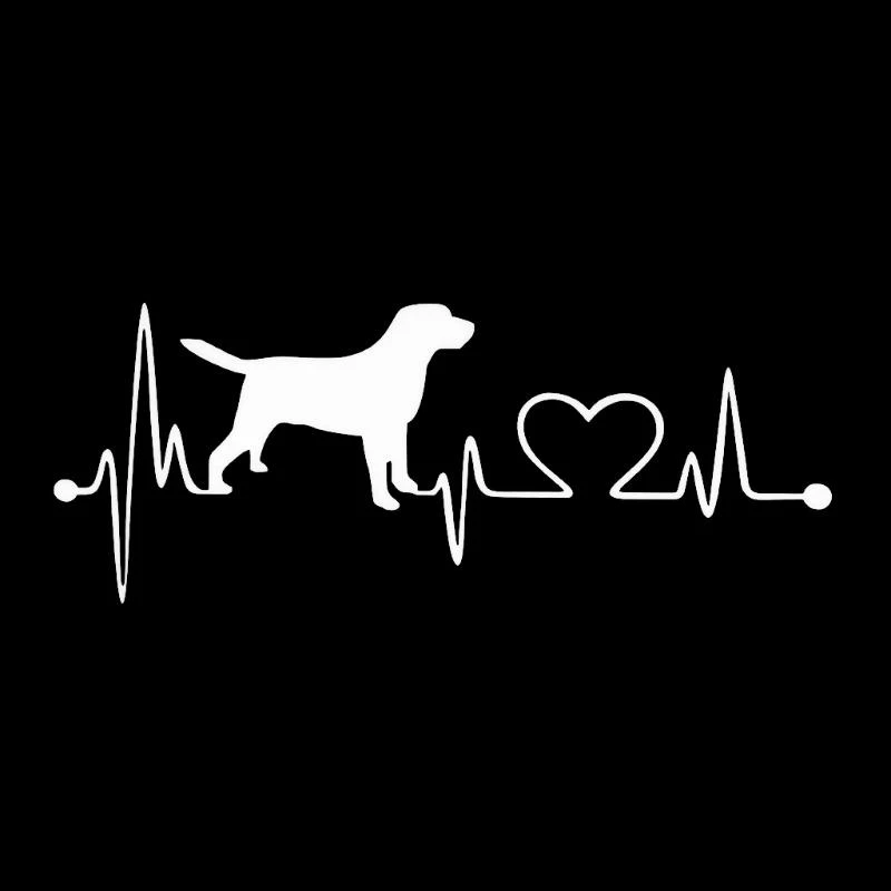 XA6H Car Stickers Window Sticker Passenger Side Window for Creative Decals Labrador Heartbeat Love Decoration Styli