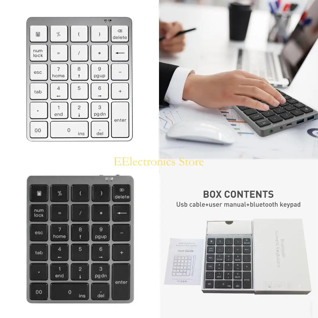 B03C Compatible con USB Numérico Teclado Numérico Ligero Ligero Tipo C Teclado número