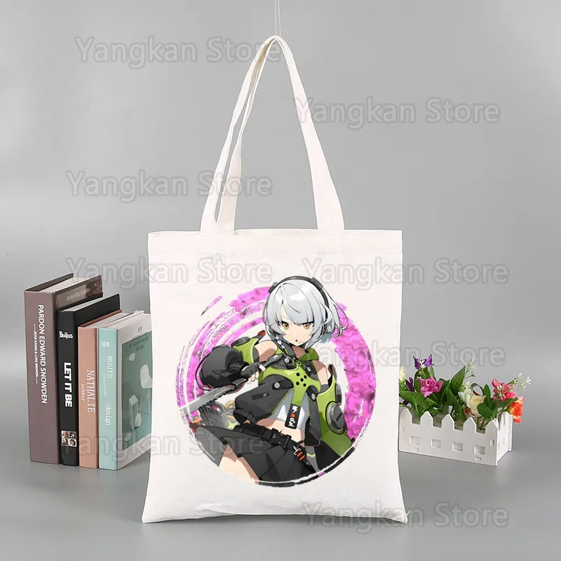 อะนิเมะเกม Zenless Zone Zero ZZZ Bangboo กระเป๋าช้อปปิ้งกราฟิก Tote กระเป๋าสะพายผ้าใบหญิง Ulzzang Eco ขนาดใหญ่-ความจุ