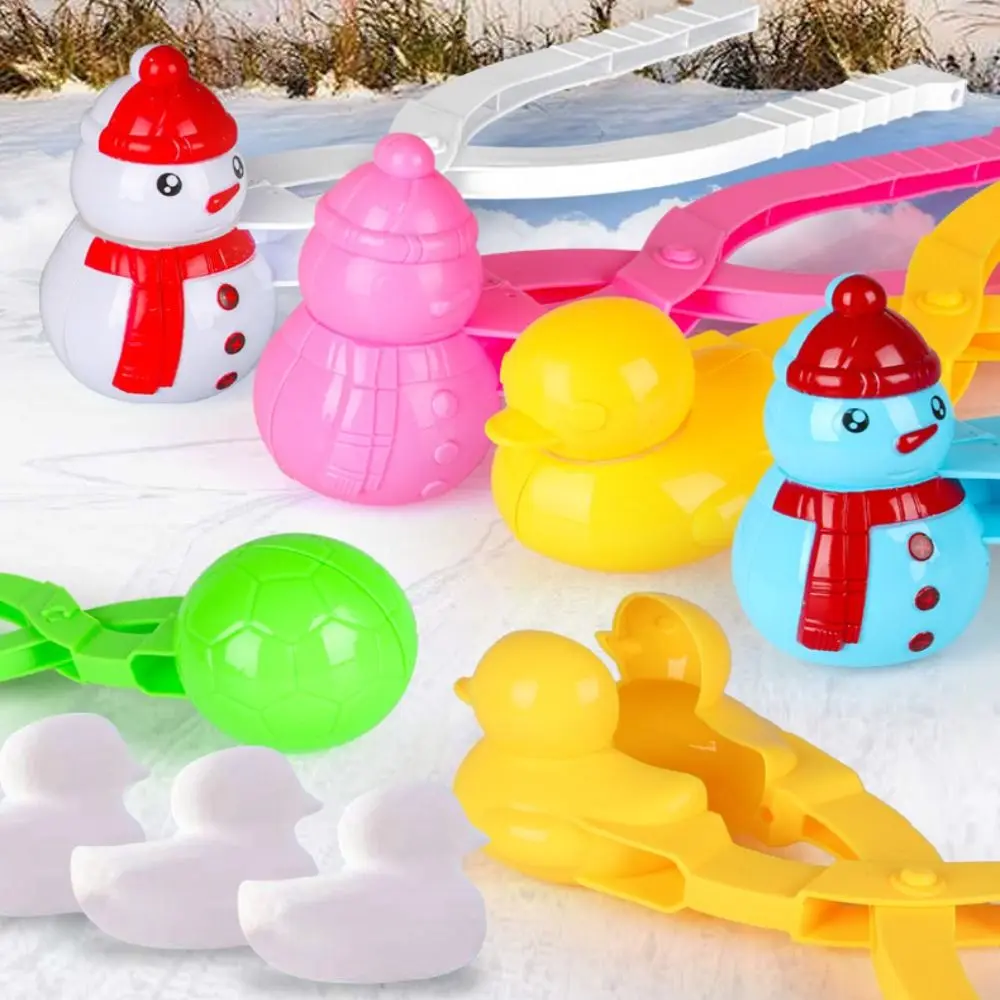 

Outdoor Snowball Maker Clip Multistyles Plastic Sand Snow Ball Mold Toys Heart Snowflake Duck Shape Clip Tongs for Kids Adult