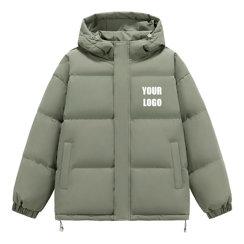 Personalized LOGO custom men's down cotton clothes winter new loose warm couple thickened hooded bread clothes jacket