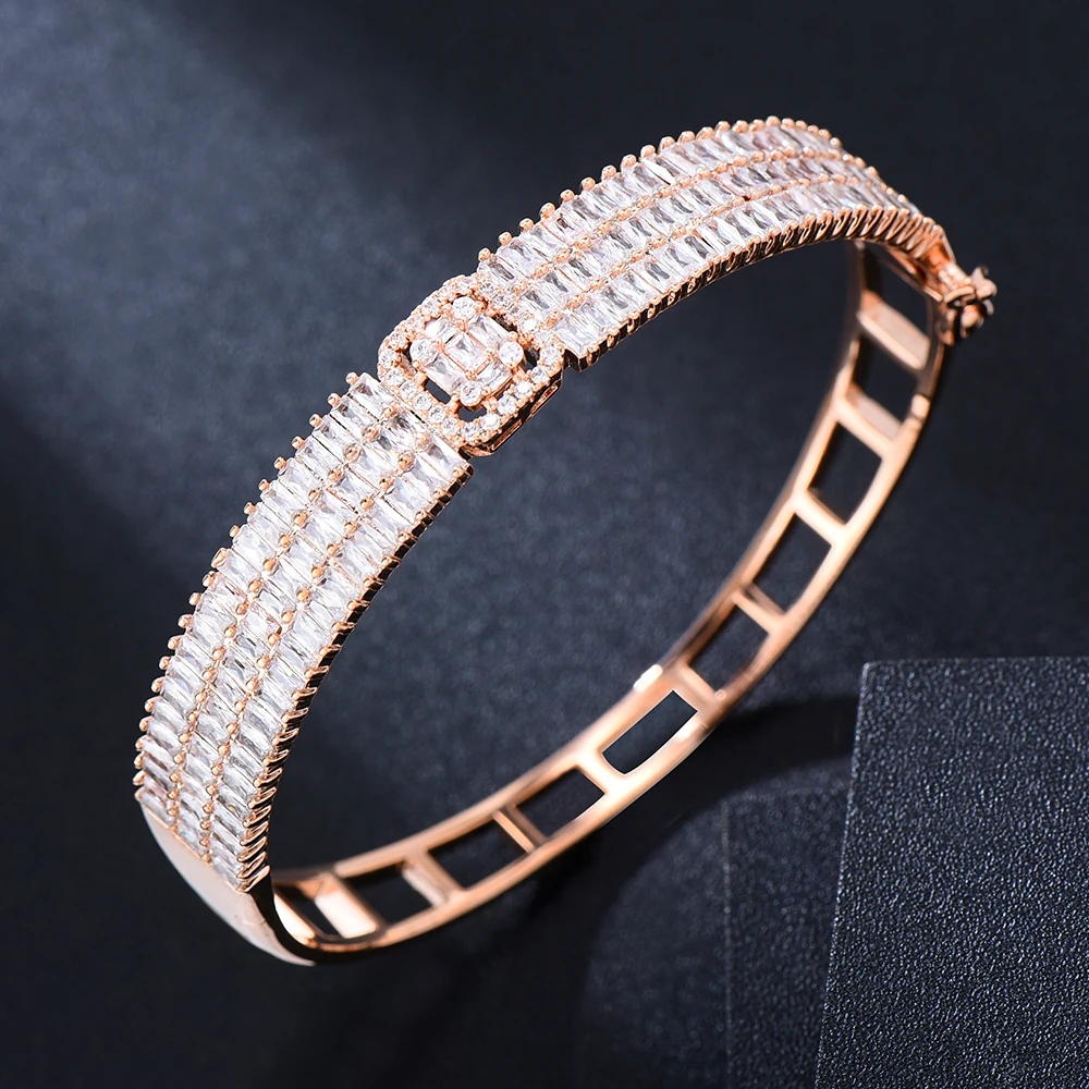 GODKI Trendy Luxury Stackable Bangle Cuff For Women Wedding Full Cubic Zircon Crystal CZ Dubai Bracelet Party Jewelry2019