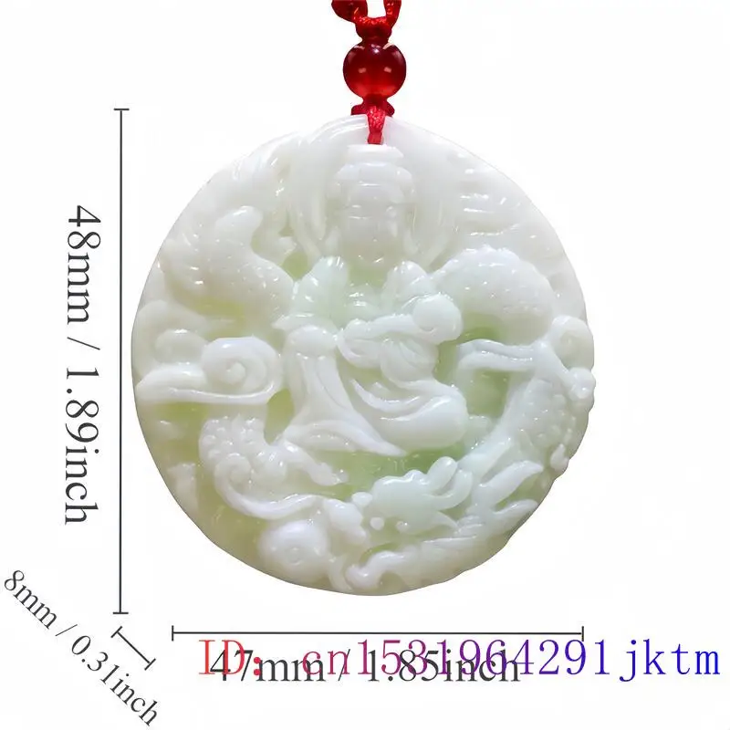 Collier pendentif Guanyin en pierre naturelle, bijoux sculptés de créateurs, amulette chinoise, accessoires de mode de luxe, breloque blanche, véritable diversité