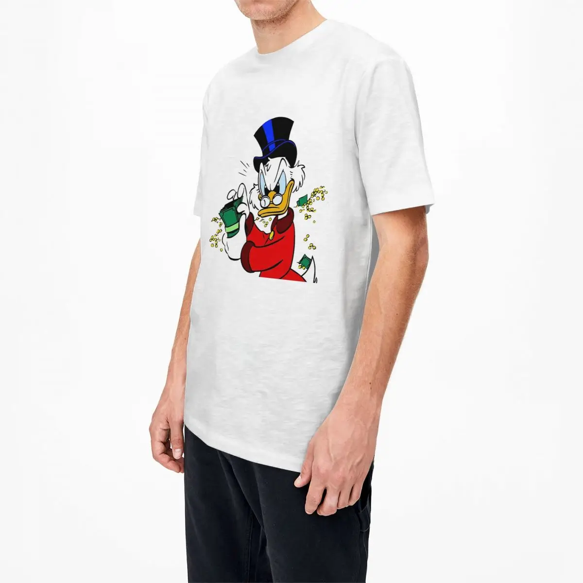 Man T-Shirt Scrooge McDuck T Shirts Trendy Cool Donald Duck Beach Tee Shirt Y2K Funny Print Cotton Clothing Plus Size 6XL