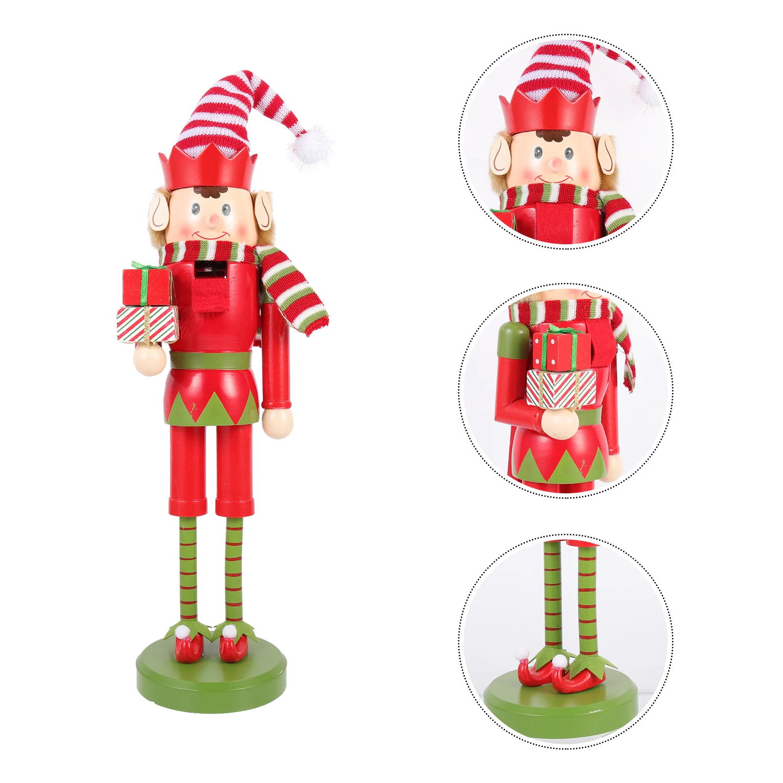 

Desktop Wooden Nutcracker Xmas Christmas Decoration Festive Holiday Ornament Home Office Car Decor Craft Gift Item