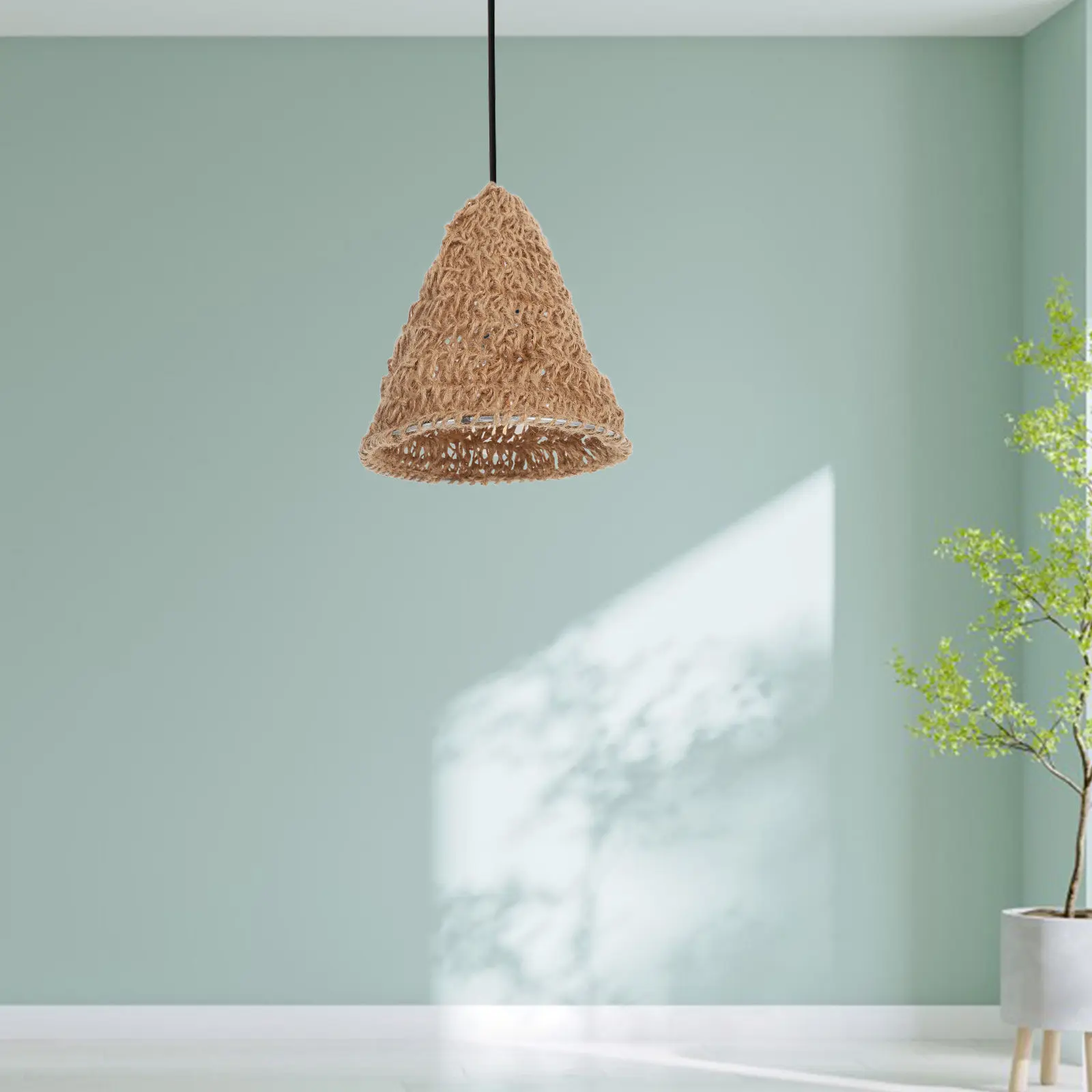 

3Pcs Handwoven Jute Rope Lampshade Boho Pendant Light Shade for Home Restaurant Guesthouse Decor Rustic Bohemian Woven Lamp