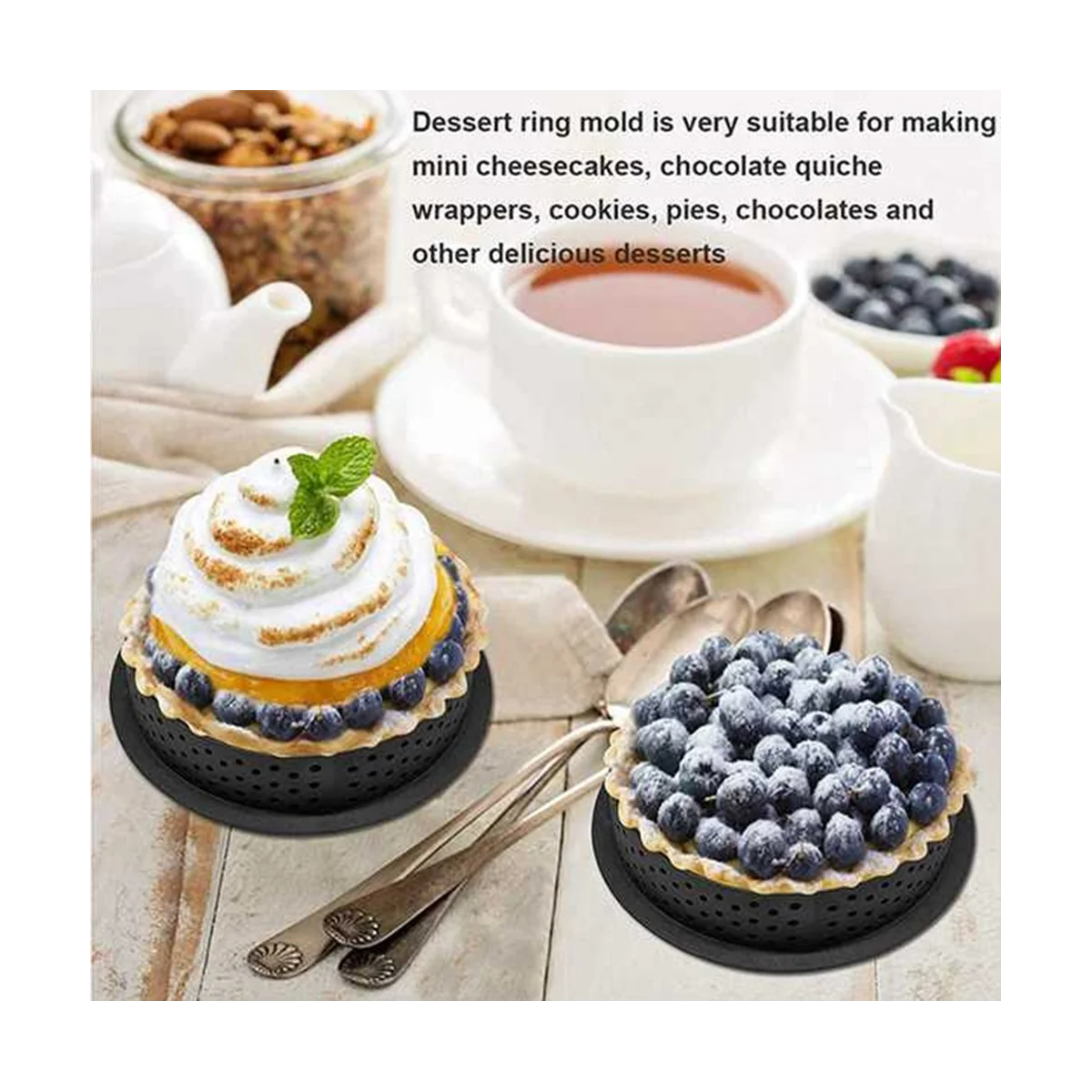 قالب الكعكة المستديرة للموس ، أداة الخبز الحلوى ، حلقة تزيين الكعكة ، أجزاء بلاستيكية مثقبة قابلة لإعادة الاستخدام ، 20 قطعة