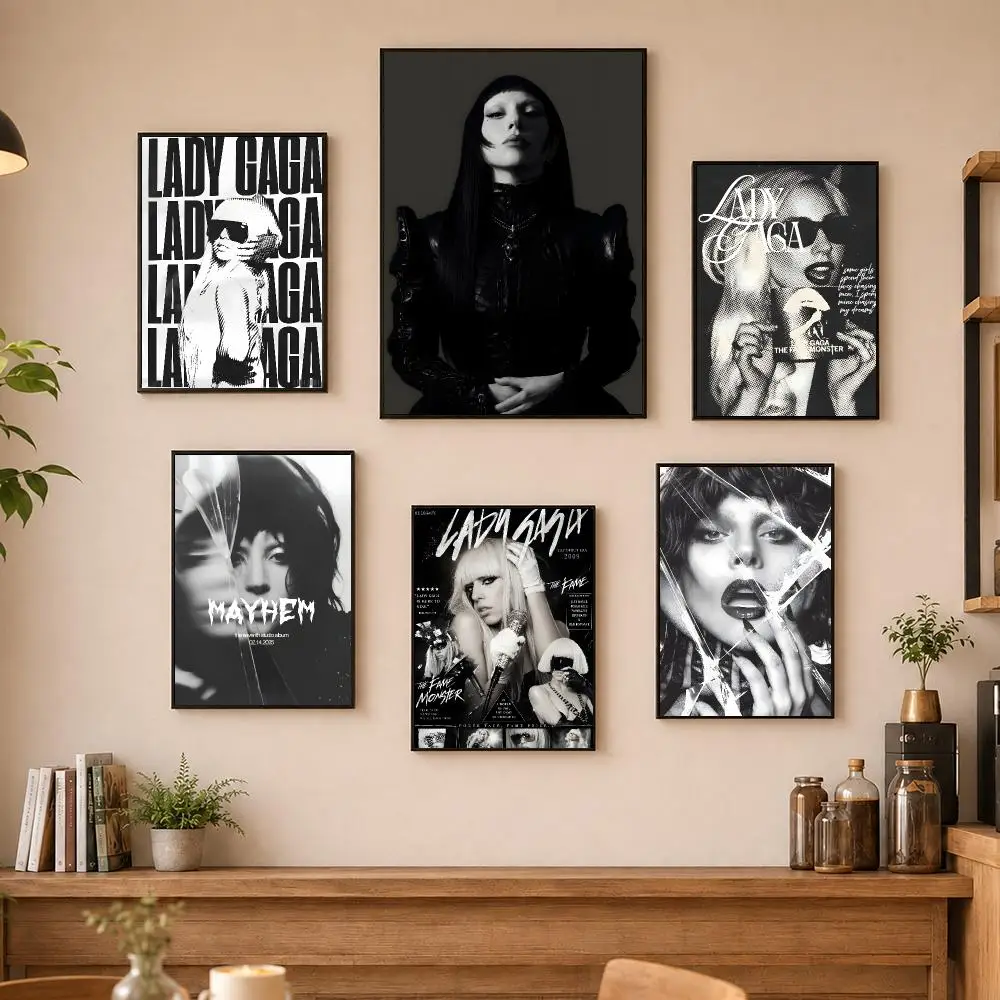 Singer L-Lady G-Gaga Poster  Poster Art With Prints Home Bedroom Living Room Decoration Gift