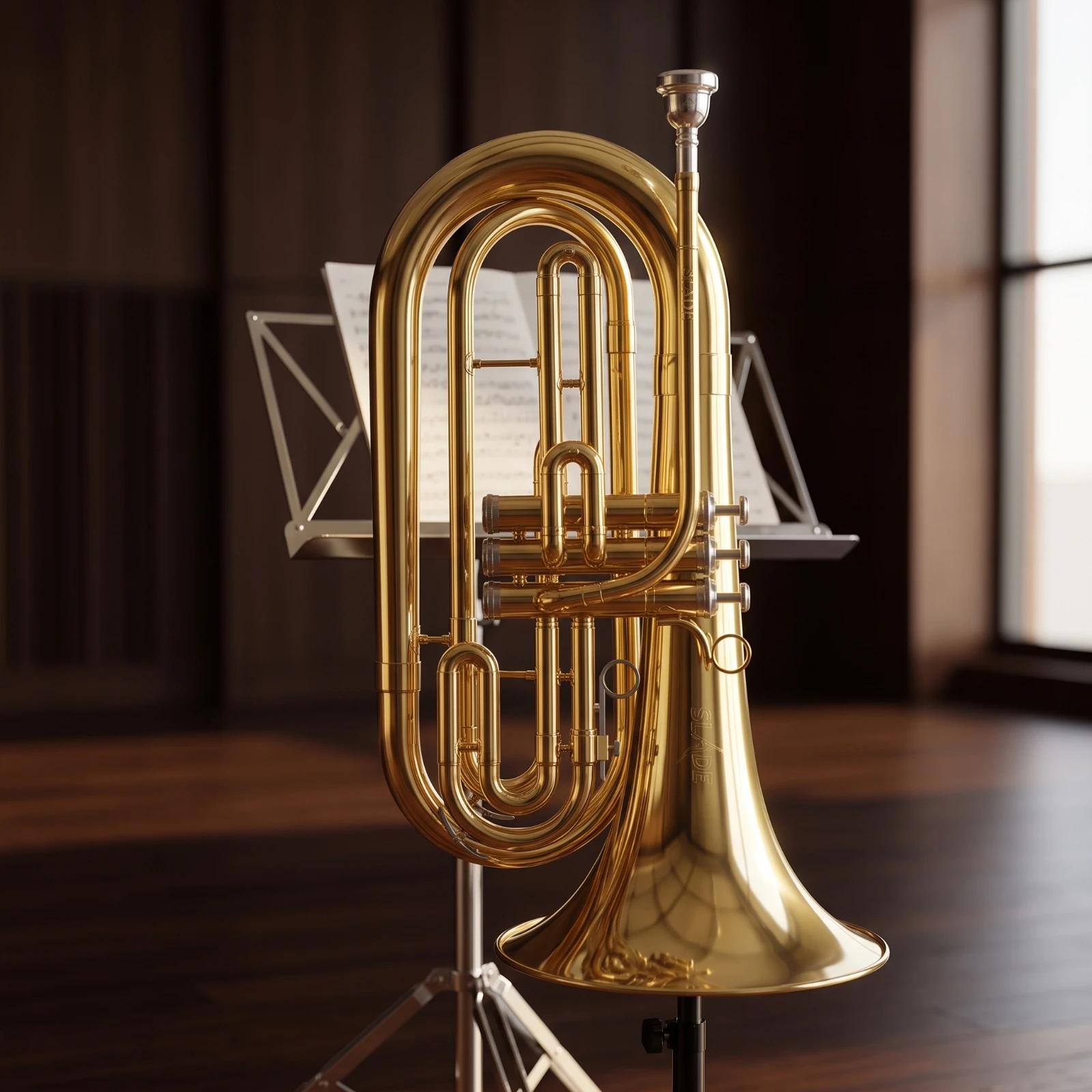 Marching Euphonium Long-Lasting Euphonium with Carrying Bag Soft Case with Backpack Straps Lightweight Brass Instrument Portable