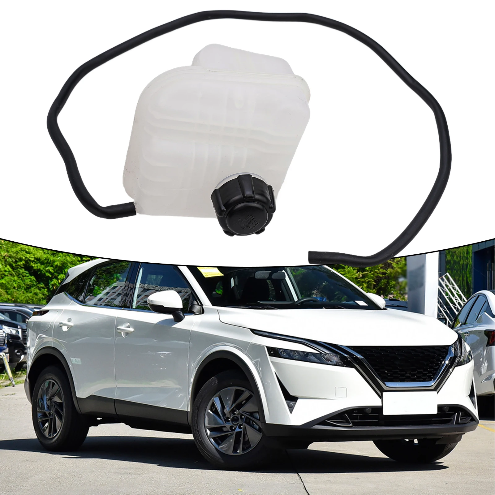 White Engine Coolant Expansion Tank Overflow Reservoir For Nissan Qashqai 21721-JD00B For NISSAN QASHQAI +2 I J10, NJ10, JJ10E