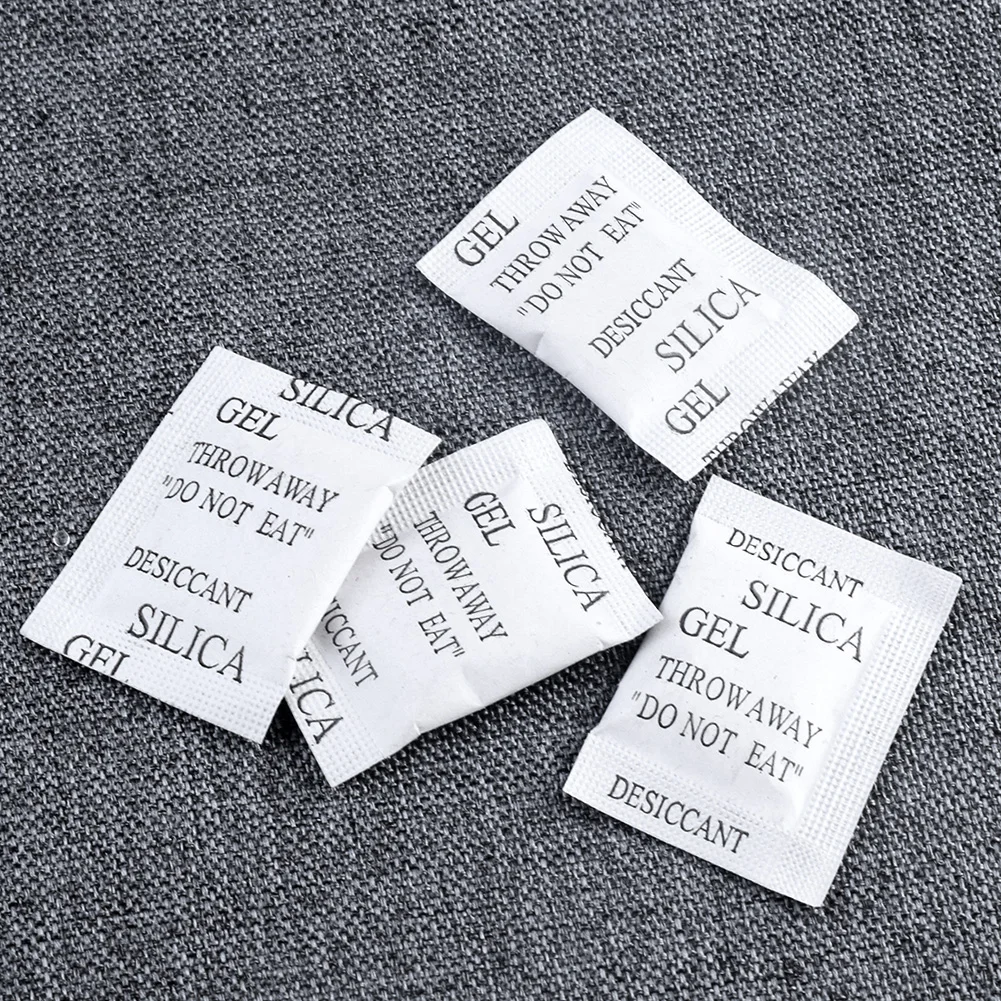 50/100/200 Packs Non-toxic Silica Gel Desiccant Damp Moisture Absorber Dehumidifier Bag For  Room Kitchen Clothes Food Storage