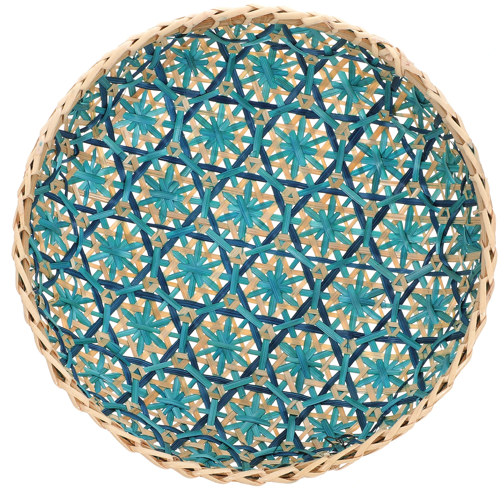 

1pc Bamboo Wall Hanging Decor Hand-Woven Fruit Basket Lightweight Storage Tray Vegetable Holder Food Container Woven