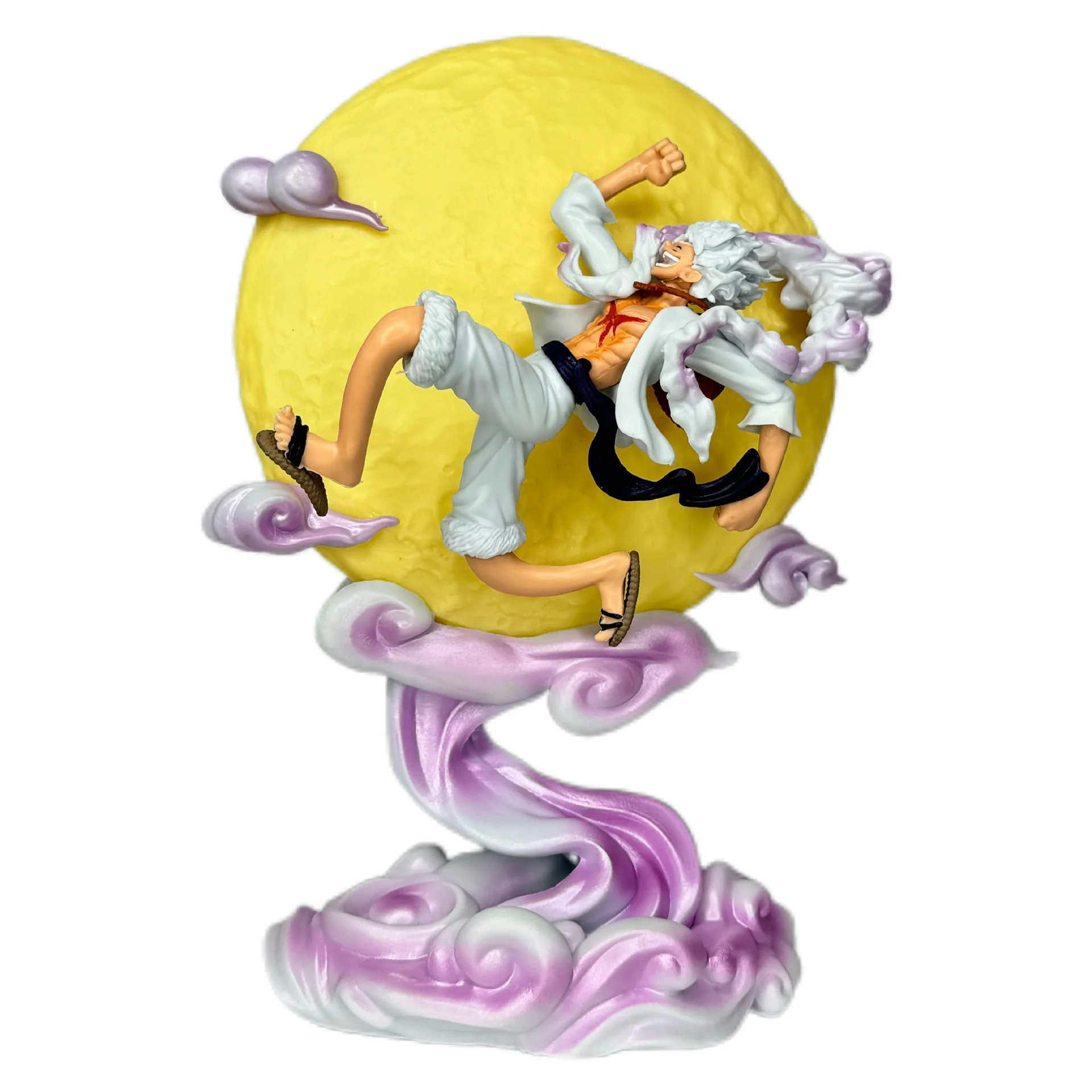One Piece Gear 5 Nika Luffy Moon Jump Figure Glow Night Light Model Full Set Gift