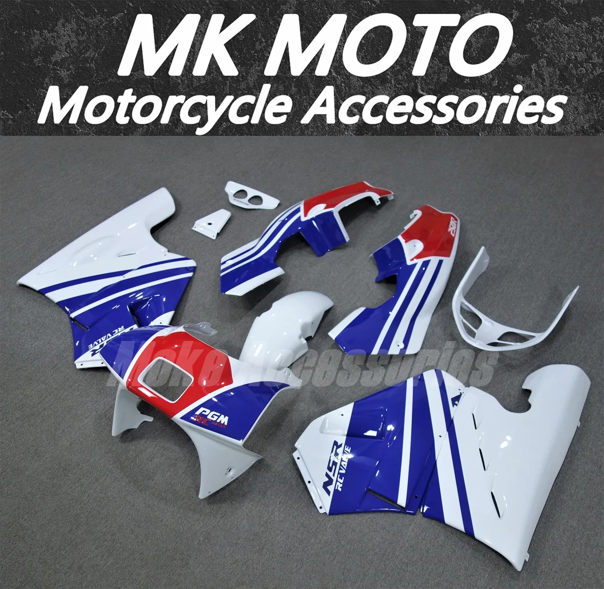 Motorcycle Fairings Kit For NSR MC18 1989 Bodywork Set Accessories Abs Handmade mould Blue White