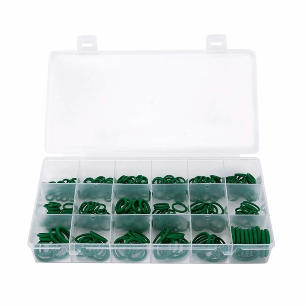 270Pcs Rubber Rings Sealing Ring Kit Purple Green HNBR Material Car Air Conditioning O Rings 18 Sizes Universal