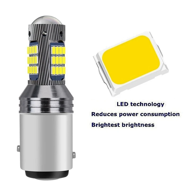 Car 12V Tail Light Brake Light Bulb Turn Signal Rear Fog Light Daytime Running Light 1157 White Light image 2
