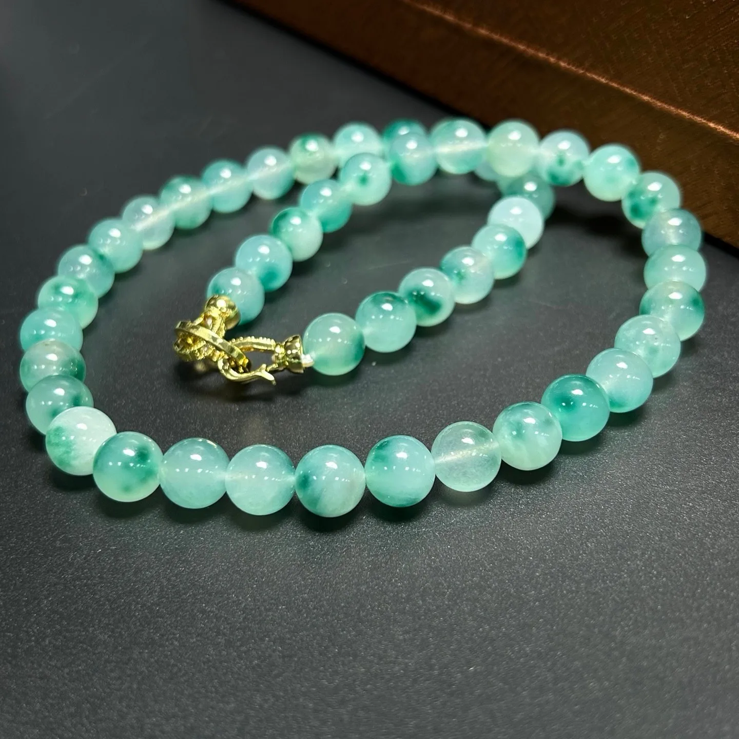 

Real Natural Ice Myanmar Beads green Jade jadeite Necklaces & Pendants 10MM