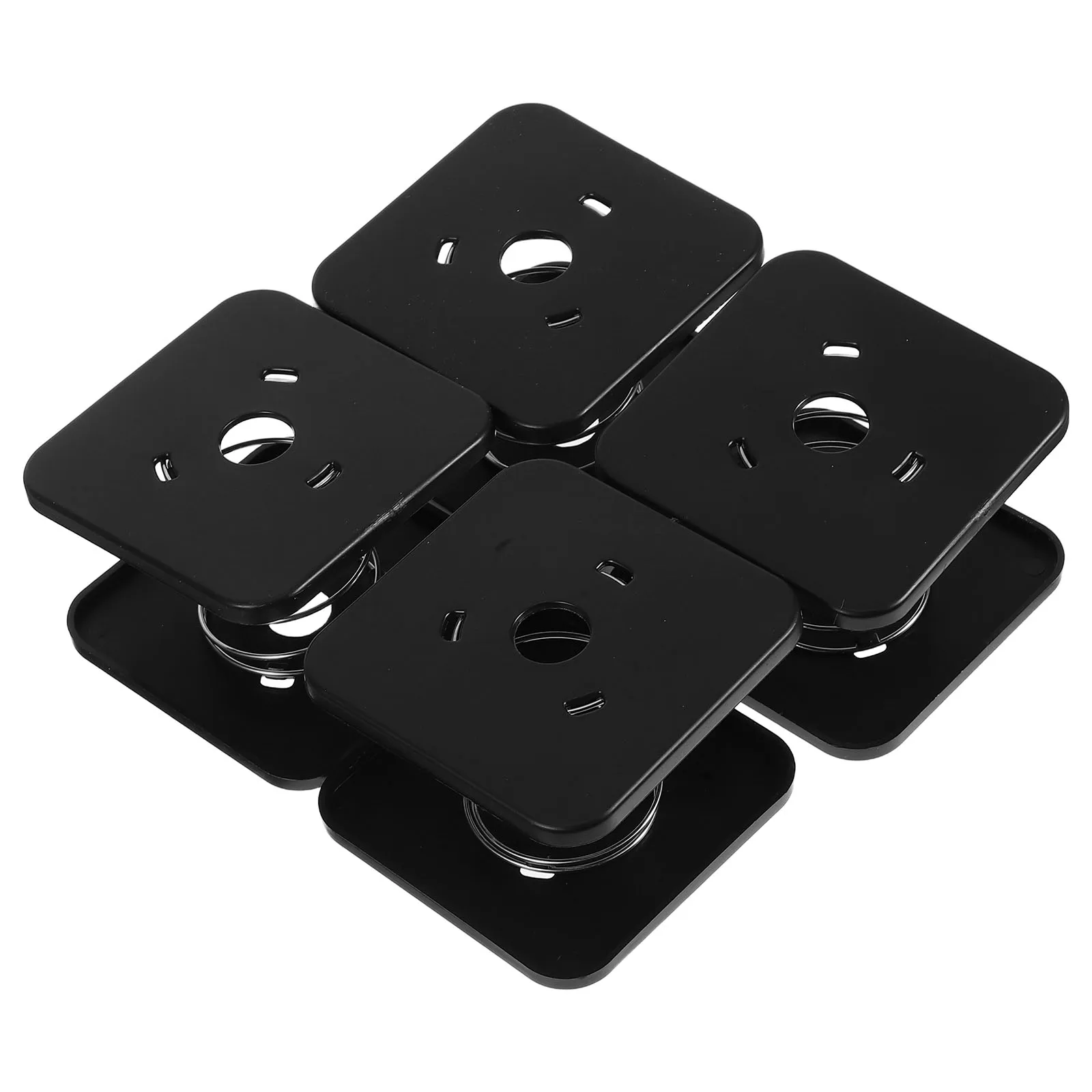 4 Pcs Tissue Box Elastic Holder Automatic Lifting Spring Bathroom Spring. Paper Car Dispenser Plastic Black Office