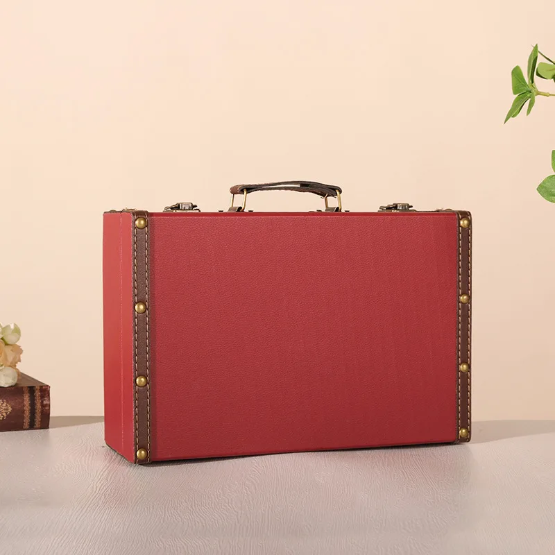 Boîte de rangement portable rétro avec mot de passe, mini valise, étui d\'embarquement, 13 \