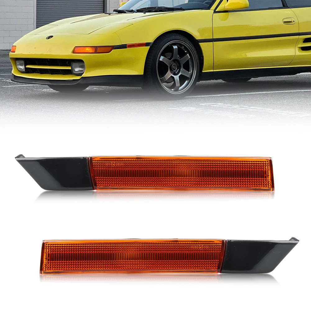 

2Pcs Front Bumper Fender Light Side Marker Light Turn Signal Light Cover For 1991 1992 1993 1994 1995 Toyota MR-2 SW20 No Bulb