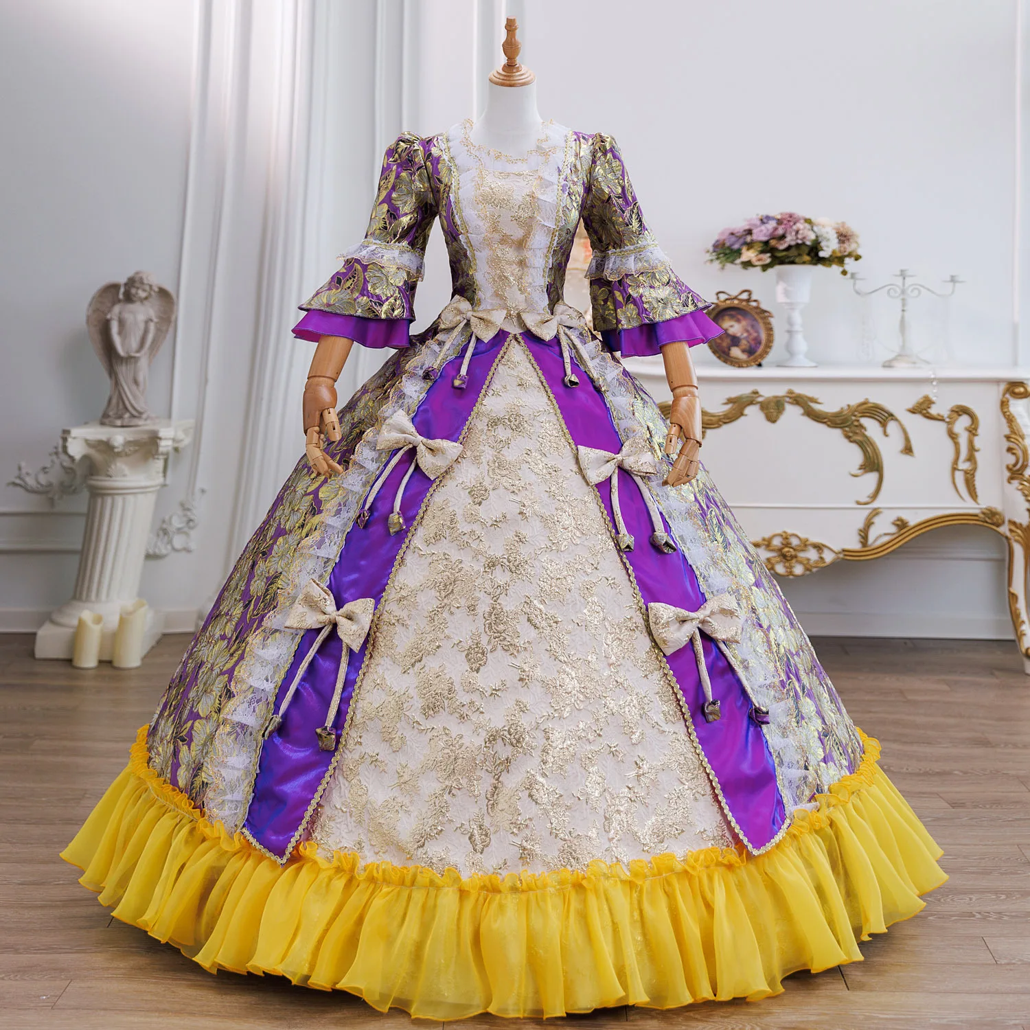 Abito da corte francese Principessa Dramma Passerella Riunione annuale Abiti da spettacolo Fotografia di viaggio Abito da donna Robe Luxe Cerémonie