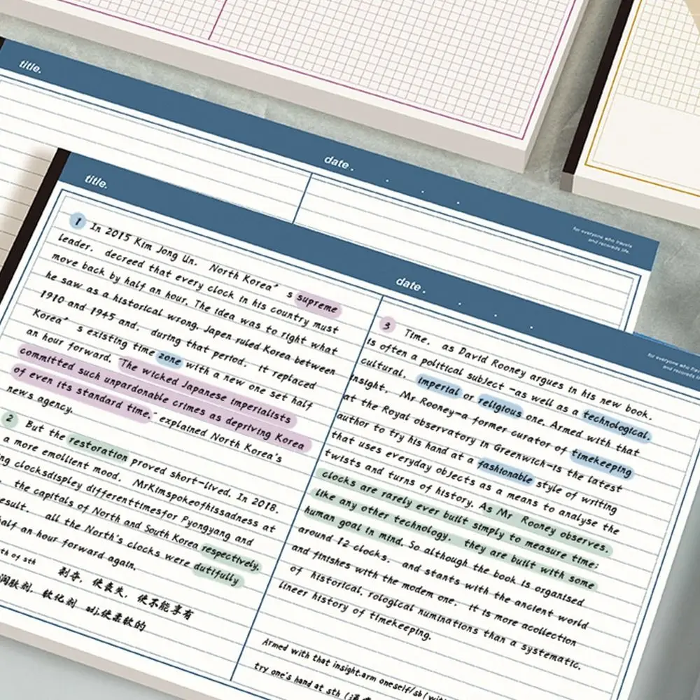 20 Lembar/Buku Buku Catatan B5 Ramah Lingkungan B5 Horizontal Dapat Disobek untuk Menulis Memo Pad Kertas untuk Pelajar