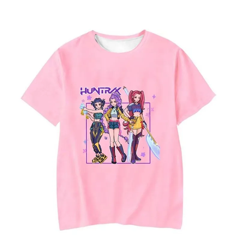 2025 شعبية أنيمي KPop شيطان الصيادين ثلاثية الأبعاد مطبوعة عادية لطيف ، موضة فضفاضة ، مريحة ، تنفس ، التجفيف السريع تي شيرت #3
