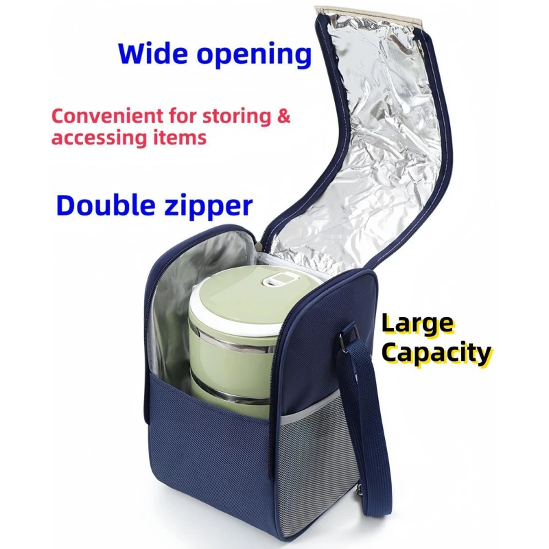 Portable Lunch Box Bag Waterproof Heat-insulating Fresh-keeping Bag Ice Packet Office Workers Thickened Lunch Box Outdoor Picnic