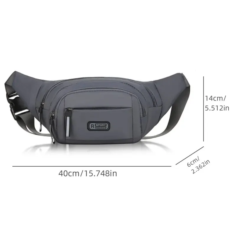 Nylon Breast Bag Men\'s Solid Color Trend Shoulder Bag Mobile Phone Messenger Bag Go Out Travel Fanny Pack