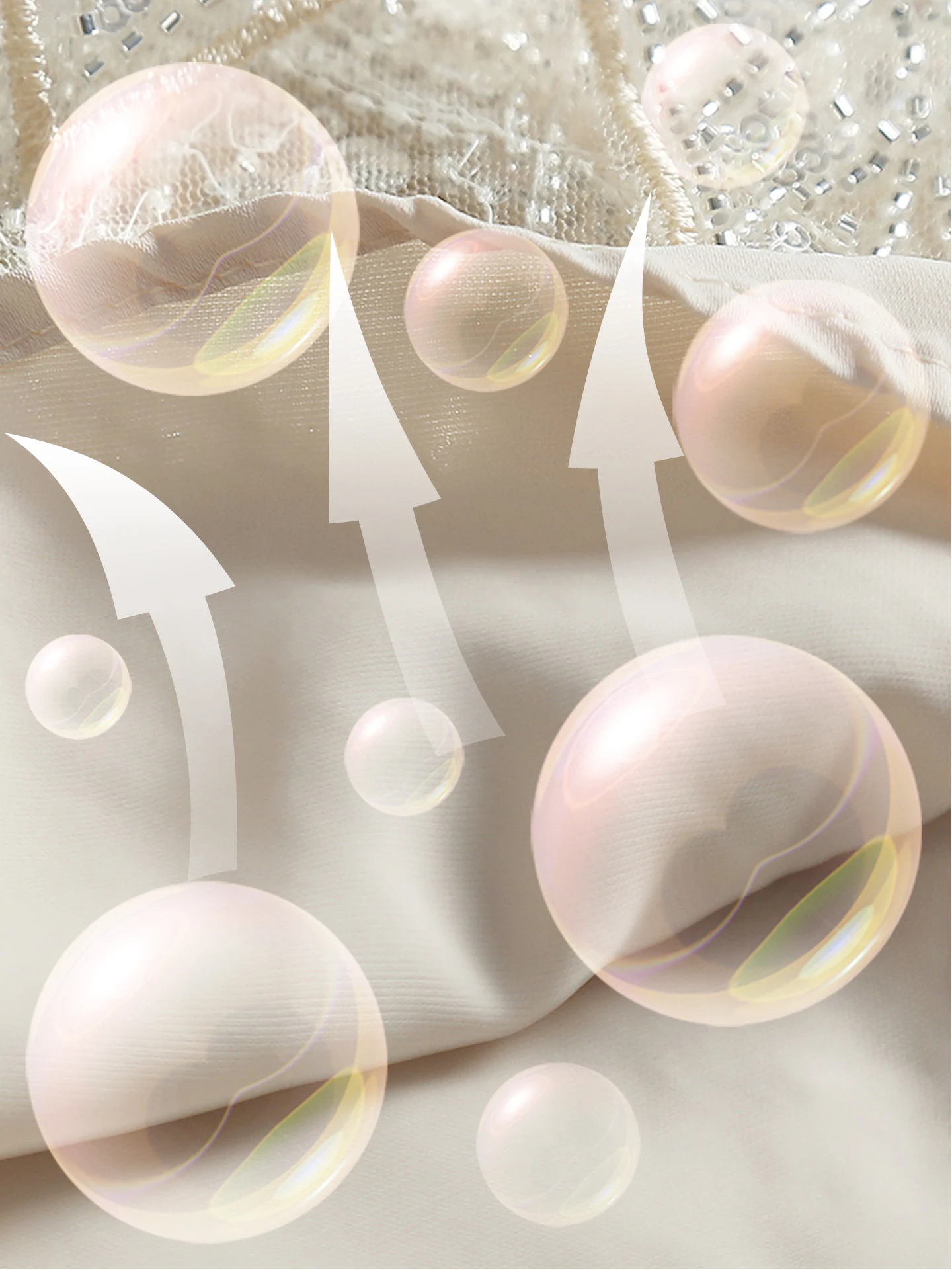 أزياء السيدات لؤلؤة مطرزة كم طويل جولة الرقبة المشمش تألق حزب تانك الأعلى