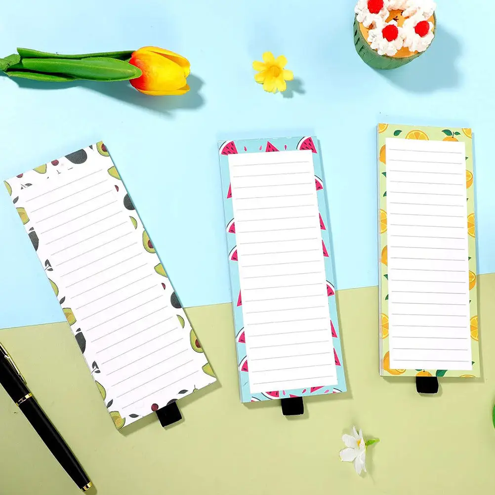 3 Books Magnetic Notepads for Fridge Strong Magnetic Backing Convenient Grocery List Memo Pads Household to Do List Planner
