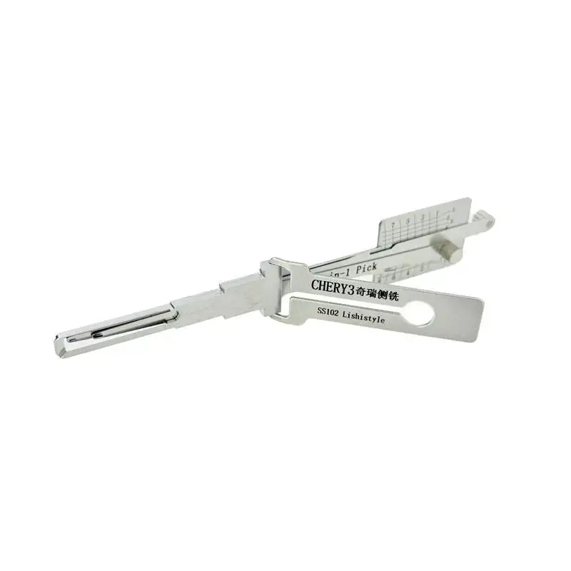 Lishi CHERY3 2 in 1 Lock Pick Decoder Ignition Car Door Opener for CHERYE3 JAC Models Vertical milling
