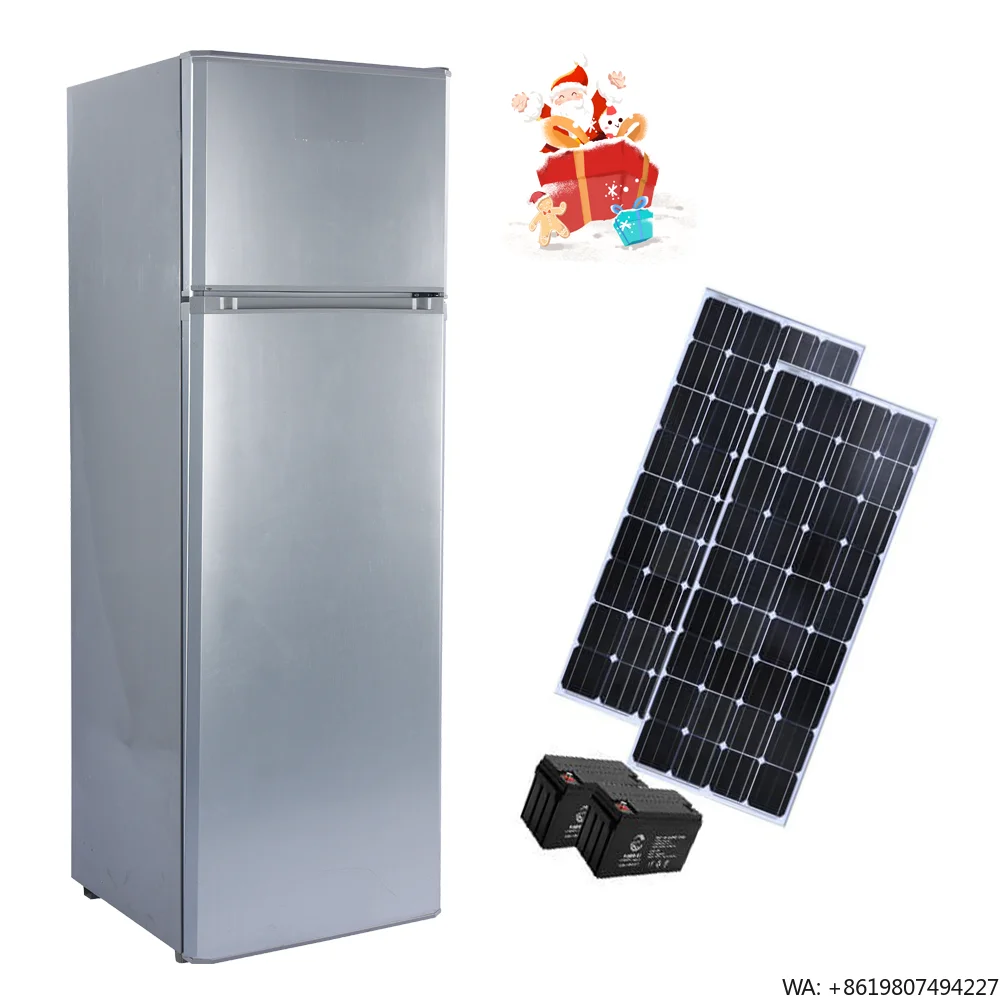 Factory Best Price Domestic Refrigerator Dc Refrigerator off Grid 268 Litres Top Freezer Solar Fridge Dc Power Refrigerator