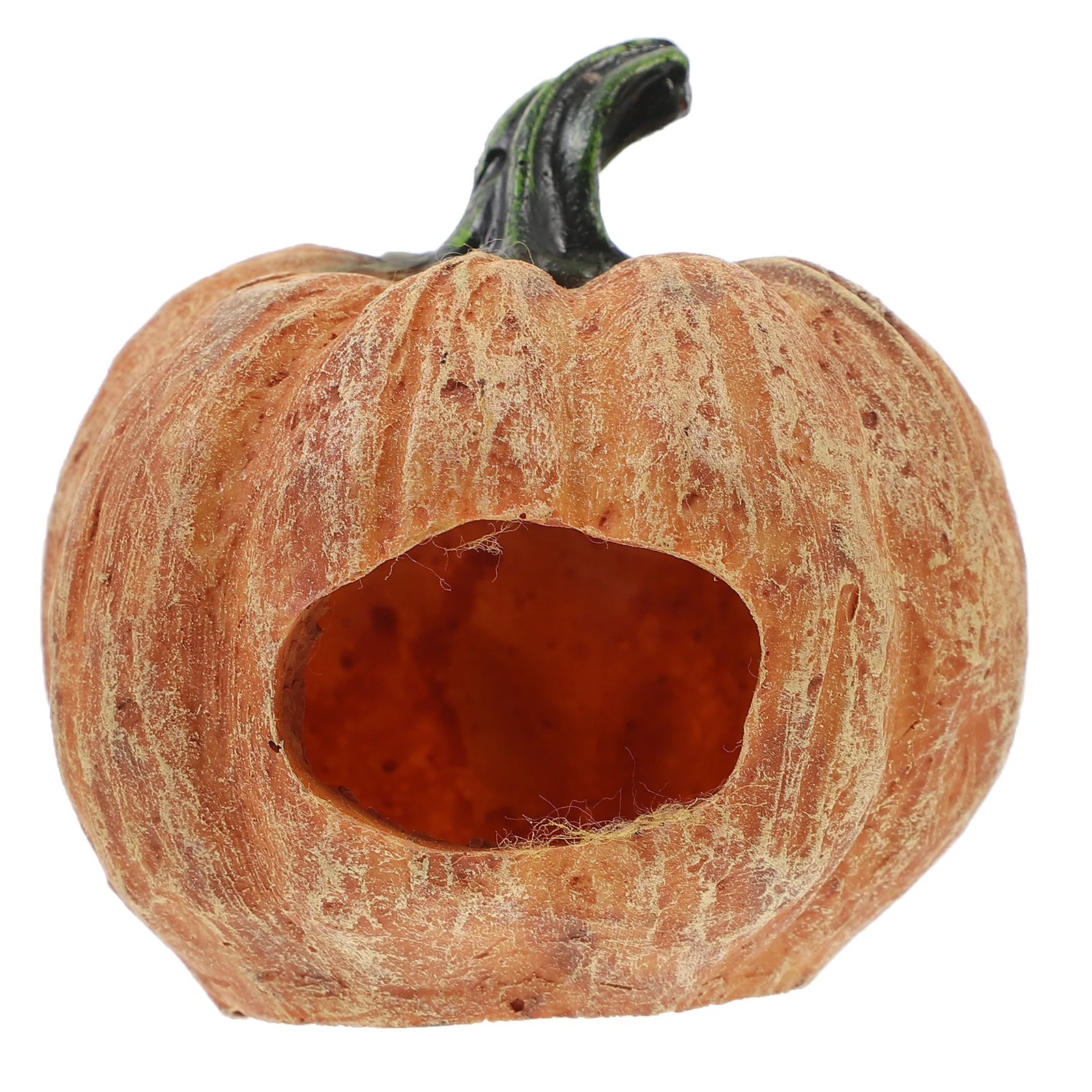 

Reptile Hideout Cave Resin Pumpkin Shape Hiding Place for Turtle Lizard Snake Spider Scorpion Chameleon Gecko Terrarium Decor