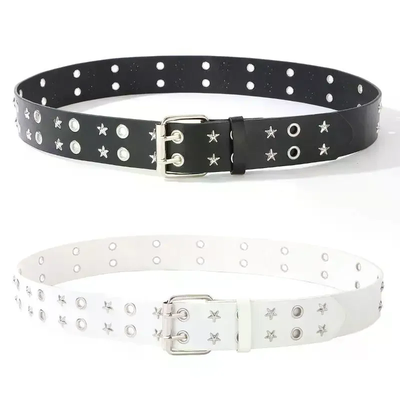 Y2K Bullet Rivet Heavy Industry Belt Retro Sturdy Metal Punk Waist Belt for Women Girl Fashion Casual Daily Wear Accessory