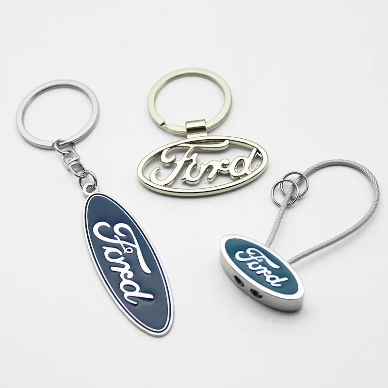 1 pçs 3d metal/couro estilo do carro chaveiro para ford fiesta mondeo fusão escape shelby auto chaveiro acessórios