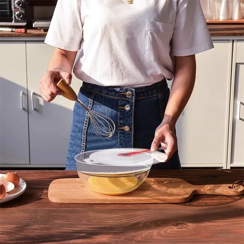 Picture 6: Beat Eggs Mixer Cover Splatter Guard Whisk Mixing Bowl Lid Silicone Anti Splash Cover Cooking Supplies for Kitchen