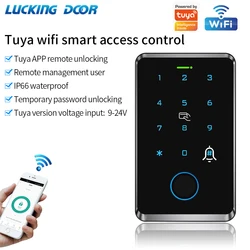 Support Tuya App Fingerprint Access Control Keypad Outdoor Waterproof Remote Door Opener MasterCard Temporary Password Interlock