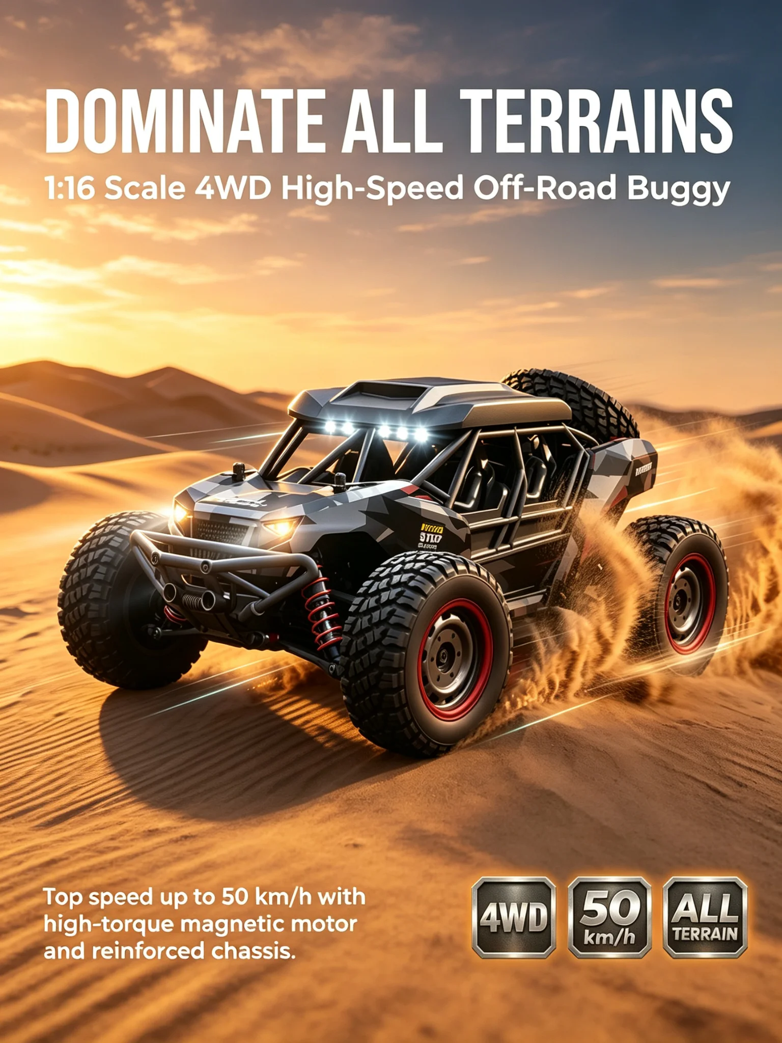 Neues Produkt: Professionelles 1/16 Ferngesteuertes Auto, 4WD Hochgeschwindigkeits-Brushless-Drift-Offroad-Auto, Spielzeug für Erwachsene, RC-Ferngesteuertes Auto, Professionelles 4WD