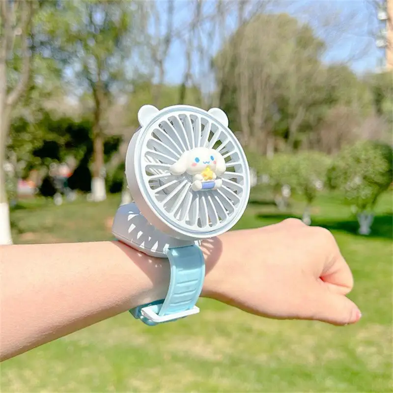 F2 Portable Mini Watch Fan Usb Charging Bracelet Cute Cartoon Anime Mute Small Fan Summer Wrist Fan for Home Accessories