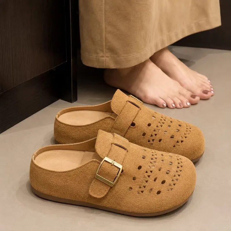 Women's Summer Thick Bottom Slip-On Sandals Open-Toe Platform Clog Shoes round Toe Convenient Glue-Welding Process Outdoor Footw view 2