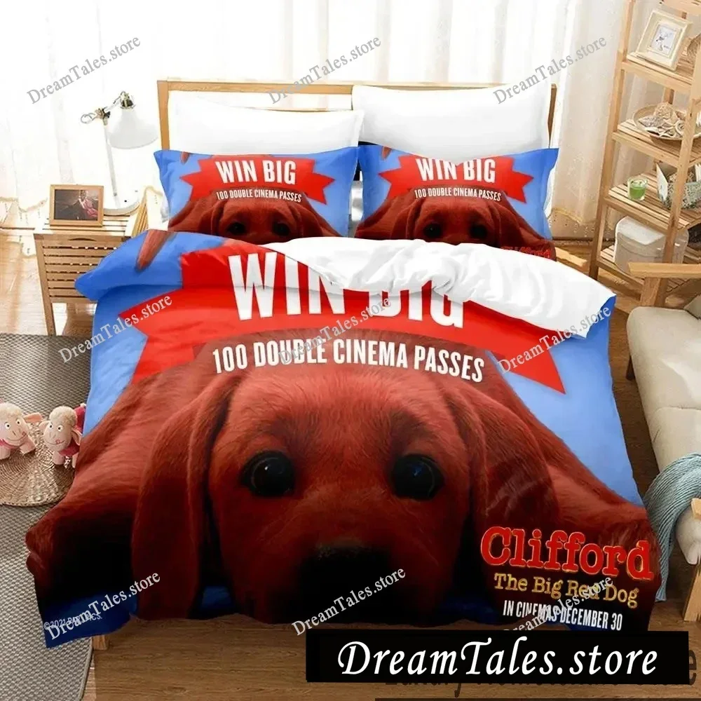3D Print Clifford the Big Red Dog Bedding Set Boys Girls Twin Queen King Size Duvet Cover Pillowcase Bed boys Adult - view 2