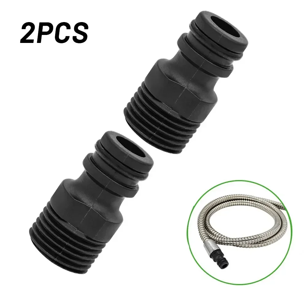 Adaptador de grifo roscado de 2 piezas para manguera de riego de jardín, conector rápido de 1/2 pulgadas, piezas de riego de agua de jardín,